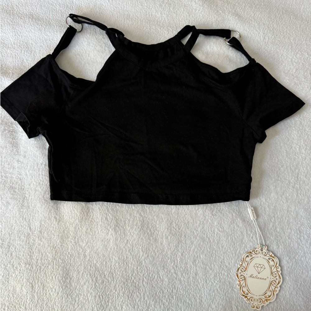 Malianna Black Crop Top Size M